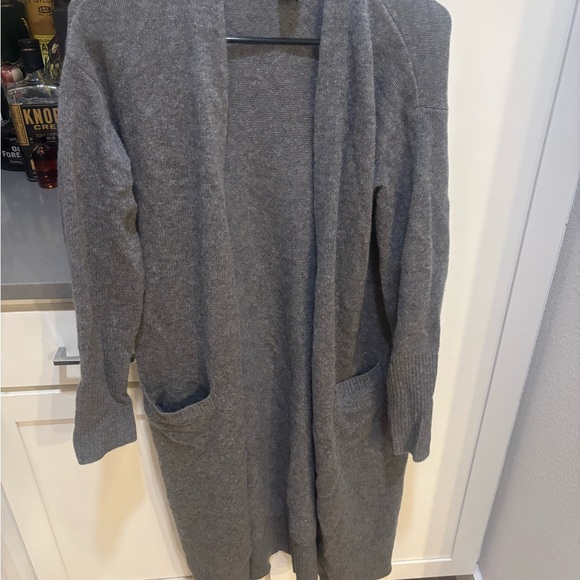 Halogen Charcoal Women's Cashmere Cardigan Sweater - Picture 1 of 6